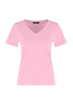 Pembe-Mint %100 Pamuk 2li Paket Basic V Yaka Orme T-Shirt TWOSS23TS00002