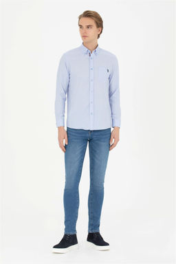 Мужская синяя рубашка с длинным рукавом - U.s. polo assn фото 4