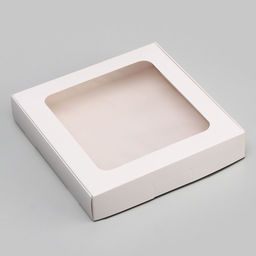 Цена за 3 шт. Коробка самосборная, белая, с окном, 16×16×3 см