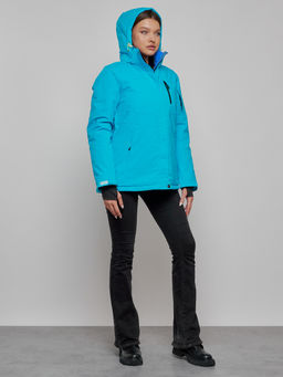 Горнолыжная куртка женская зимняя синего цвета 05S - Mtforce фото 18