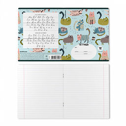 Цена за 10 шт. Тетрадь школьная ученическая ErichKrause Animalism, 12 листов, линейка (в плёнке по 10 шт.)_MIX-PACK  фото 8