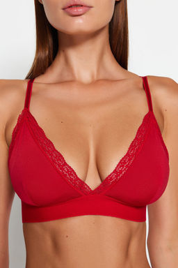 TRENDYOLMILLA Siyah Micro Dantelli Ip Ask?l? Dolgusuz Balensiz Kapl? Bralette Orme Sutyen THMAW24SU00011 фото 3