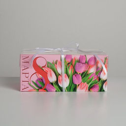 Цена за 5 шт. Коробка для капкейков, кондитерская упаковка, 6 ячеек С 8 Марта, 23?16?10 см