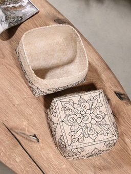 Корзинка плетёная «Бонтанг», 19×19×14 см, бамбук, светлая