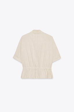 LINEN BLEND SAFARI SHIRT - Zara фото 15