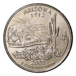 25 центов (1/4 доллара) 2008 года Р США Штаты и территории Аризона