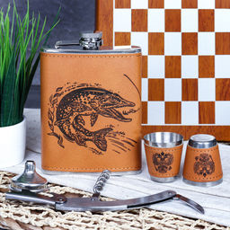 Фляжка 200 мл с шахматами + 2 стопки 25 мл, открывашка, воронка / FL-181 /уп 20/ - Галеонтрейд фото 15