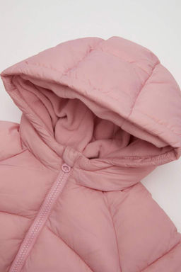 Водоотталкивающее двустороннее пальто с капюшоном для маленьких девочек - Defacto фото 2