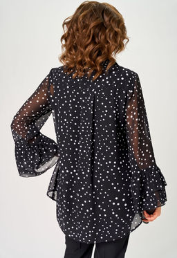 Блуза EVA GRANT 7221С принт мелкий горох