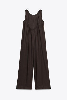 ZW COLLECTION LINEN BLEND LONG JUMPSUIT - Zara фото 5