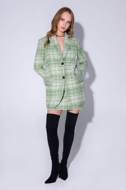 Юбка Pirs 4744 бежево-зеленая клетка  фото 2