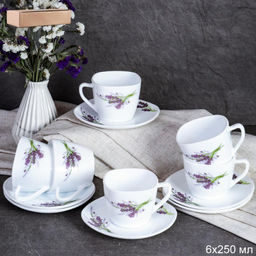 Чайный набор 12 предметов 250 мл квадратная / GRAY-FXB220/12 (7131-3) /уп 8/