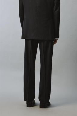PANTAL?N PLIEGUES TRAJE 100% LANA / Negro - Zara фото 3