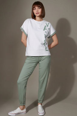 Арт. 2357/1 Костюм с брюками женский 44-52 Цвет:верх- полынь, низ- полынь