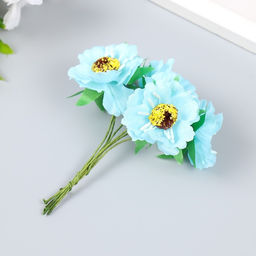 Декор для творчества «Бегония», (1 набор=1 букету), в букете 6 цветов, d=3.7 см, 10×3.5 см, МИКС