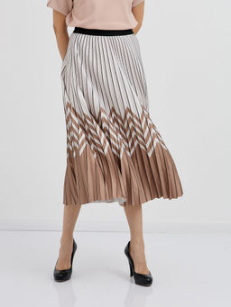 юбка плиссированная в бело-бежевом цвете - Glenfield фото 4