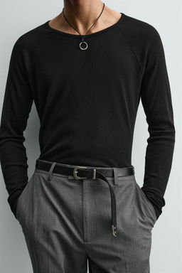 CAMISETA SLIM FIT LIGHTWEIGHT / Antracita oscuro - Zara фото 6