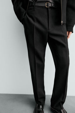 PANTAL?N CHINO 100% LANA ORIGINS / Negro - Zara фото 6
