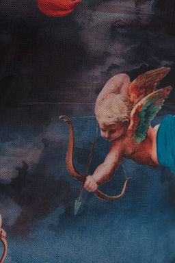 TRENDYOLMILLA Cok Renkli Bisiklet Yaka Bask?l? Astarl? Vucuda Oturan Tul Midi Orme Orme Elbise TWOAW24EL00605 фото 14