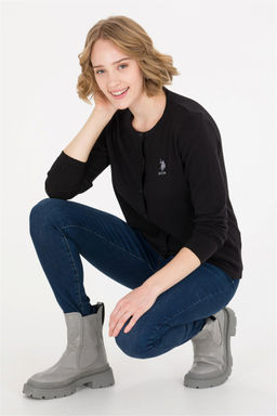 U. S. Polo Assn Женский черный базовый трикотажный кардиган - U.s. polo assn фото 10