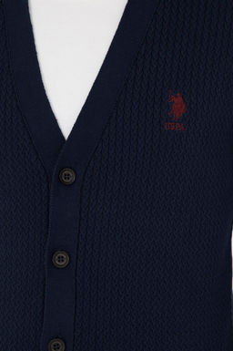 Мужской кардиган U.S. Polo Assn темно-синий хлопок  фото 14