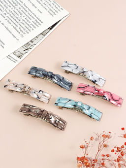 Цена за 3 шт. Заколка-автомат для волос "Велия" сияние, 9 см, микс