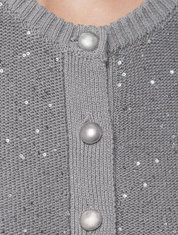 VILATTE / Жакет из хлопковой пряжи с пайетками  фото 7