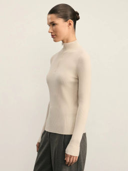 Джемпер в рубчик с молнией / Zarina  фото 4