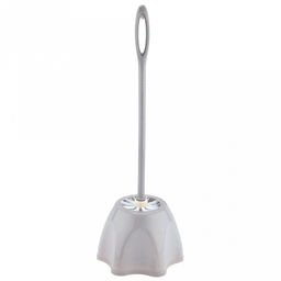 Ерш унитазный пластмассовый со съемной ручкой "Волан" 44см, с подставкой д16,5см h11,3см, серый (Китай)