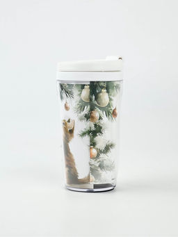 Подарочный набор новогодний «Уюта в Новом году», термостакан 250 мл, свечи в банке 2 шт.