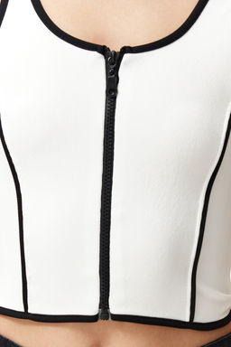 Beyaz Fermuarl? Fitilli Esnek Crop Orme Atlet TWOSS24AL00062 - Trendyolmilla фото 4