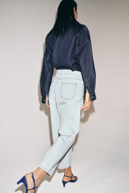 JEANS ZW COLLECTION TAPERED TIRO MEDIO / Azul claro - Zara фото 5