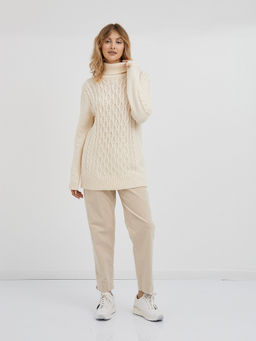 водолазка женская удлиненная с вязаным узором - Glenfield фото 3