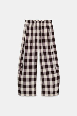 ZW COLLECTION GINGHAM CHECK TROUSERS - Zara фото 7