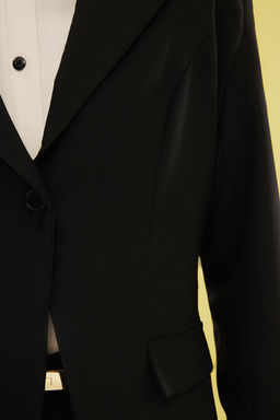 Siyah Vatkal? Fitted Dokuma Blazer Ceket TWOSS25BC00018 - Trendyolmilla фото 5