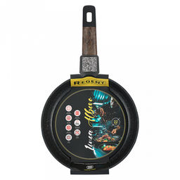 Сковорода с антипригарным покрытием Albero д22см, h5см, 2-х слойное антипригарное покрытие, бакелитовая ручка, Regent (Китай) Подходит для всех видов плит, включая индукционную. - Домашняя мода фото 2