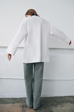 OVERSIZE SHIRT WITH TIE ZW COLLECTION LIMITED EDITION - Zara фото 12