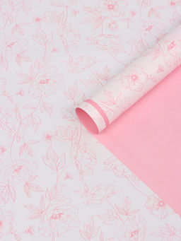 Цена за 20 шт. Плёнка флористическая для цветов, «Букет цветов», розовая, 57×57 см