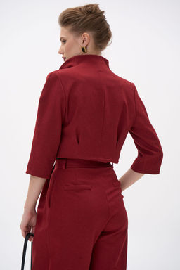Короткий пиджак Джуди (бордовый) - Эльза фото 18