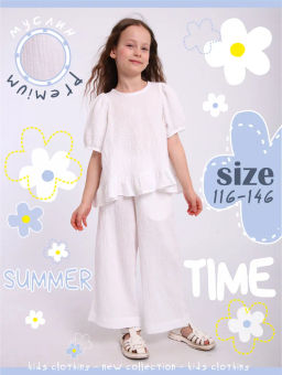 Костюм Пикми муслин белый, КМ-196-3