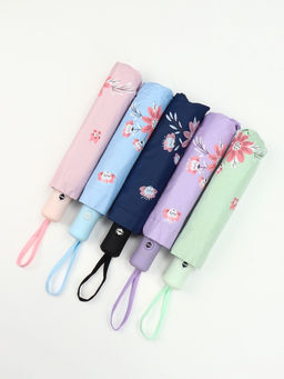 Зонт автоматический Цветы, эпонж, 3 сложения, 8 спиц, R=48/55 см, d=96 см, МИКС