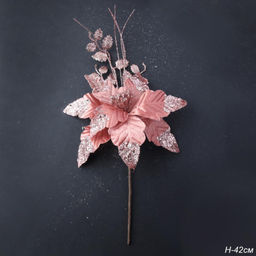 Цена за 1 шт. Цветок декоративный Пуансеттия розовая / P6 /уп 60/480/Новый год