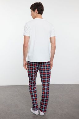 TRENDYOL MAN Ekru Regular Fit Bask?l? Orme Couple/Cift %100 Pamuklu Pijama Tak?m? TMNAW25PT00048 - Trendyolmilla фото 6