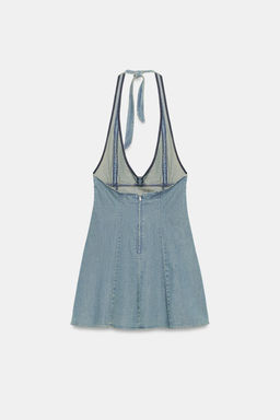 VESTIDO MINI HALTER / Azul - Zara фото 6