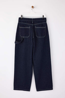 Koyu Mavi Cep Detayl? Yuksek Bel Wide Leg Jeans TWOSS26JE00026