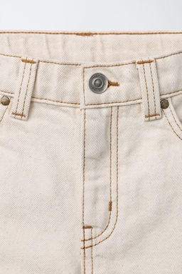 ECRU CARPENTER TROUSERS WITH TOPSTITCHING - Zara фото 7