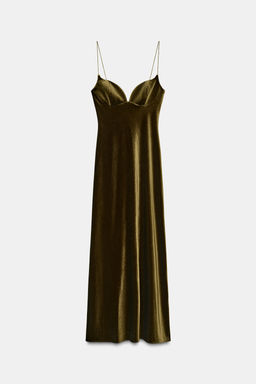 STRAPPY VELVET DRESS - Zara фото 4