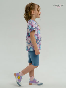 Костюм Актив лиловые одуванчики-деним - Sovalina фото 26