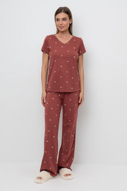 Е 20058/24/шоколадный десерт,сердечки пижама жен