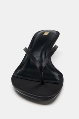 SATIN KITTEN HEEL SANDALS - Zara фото 11
